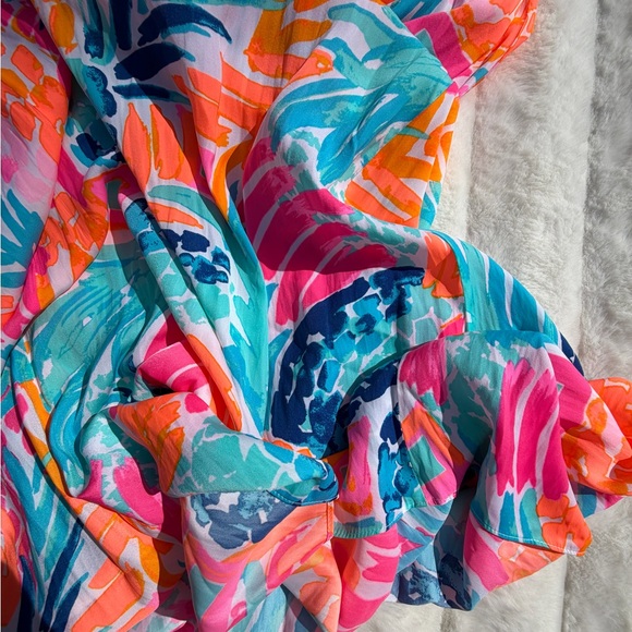 Lilly Pulitzer Pink and Blue A-Line Skirt - Picture 6 of 8